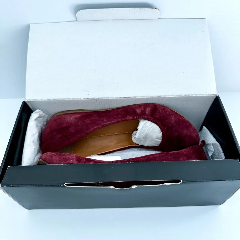 J. Crew Anya Suede Burgundy Ballet Flats Size 7 1/2M